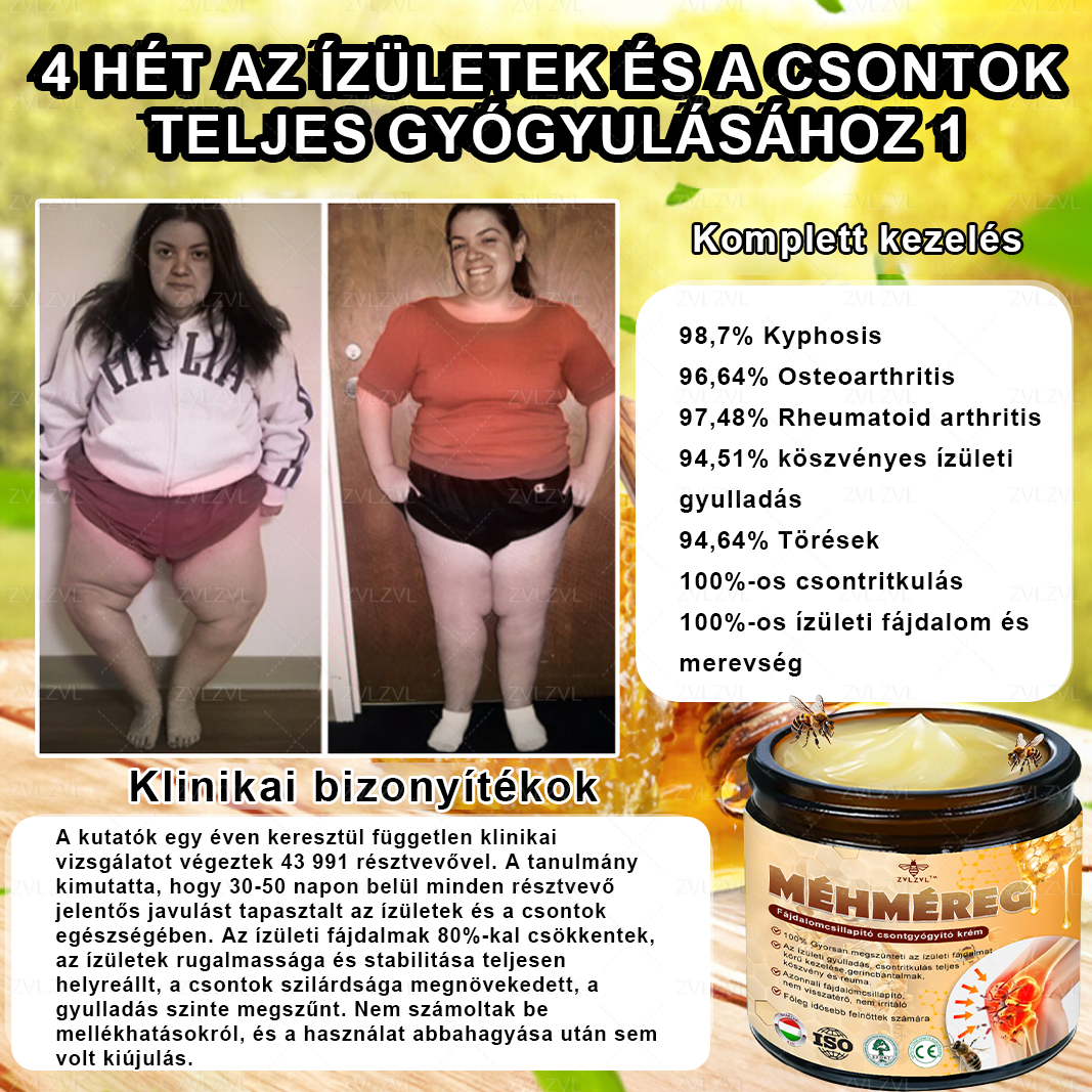 ZVLZVL™ Botulinum Toxin és Méhméreg Fájdalomcsillapító Csontgyógyító Krém ✨🌸(Speziell für ältere Erwachsene & von der EFORT empfohlen)